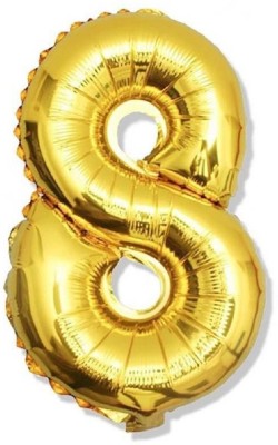 Hippity Hop Solid Numbers Foil Balloon 40' Inch 8 Number Pack of one Unit Gold Balloon(Gold, Pack of 1)