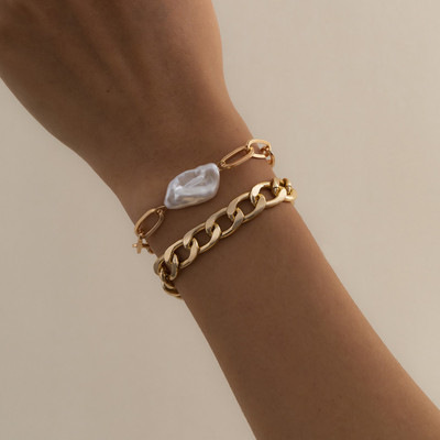 White Lies Alloy Bracelet Set(Pack of 2)