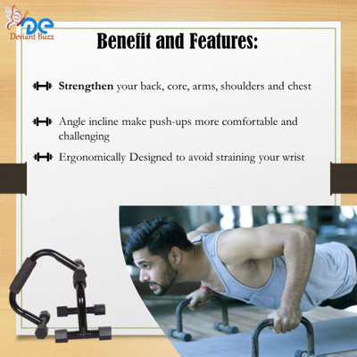 Deviant Buzz Metal Push Up Bar Stand For Gym & Home Exercise Men/Women (Black) Push-up Bar