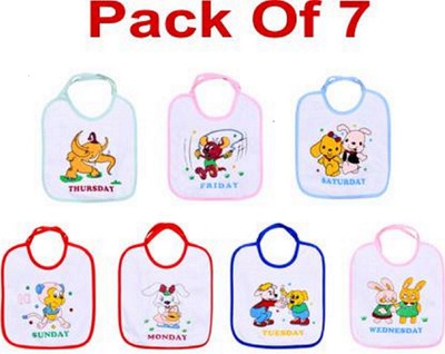 budum budum 7 Day Bib Pack Bsed On Theme O Wekdays||Weekly Bibs -Multicolor(Multicolor)