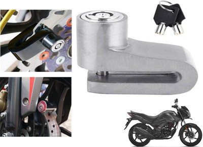 Generox Super Hard Anti Theft Disc Brake Lock for Unicorn Solid Cast of Steel, Iron and Zinc Alloy Anti Theft For Unicorn Disc Lock(Silver)