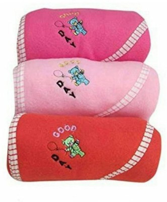 NAMAN Embroidered Crib Hooded Baby Blanket for  AC Room(Microfiber, Multicolor)