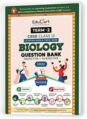 Educart Term 2 Biology CBSE Class 12 Question Bank (Now Based on the Term-2 Subjective Sample Paper of 14 Jan 2022)(Paperback, Educart)