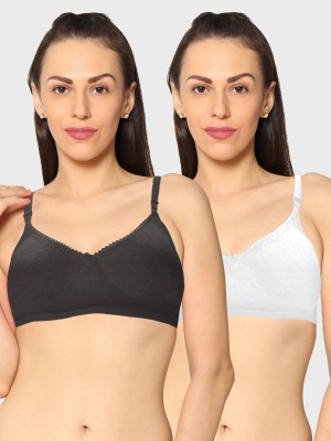 KAVYA Women T-Shirt Non Padded Bra(Black, White)