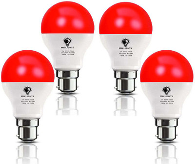 mg lights 9 W Basic Arbitrary B22 LED Bulb(Red, Pack of 4)