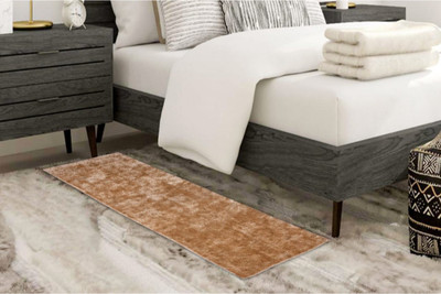 RM Handloom Beige Polyester Carpet(2 ft,  X 5 ft, Rectangle)