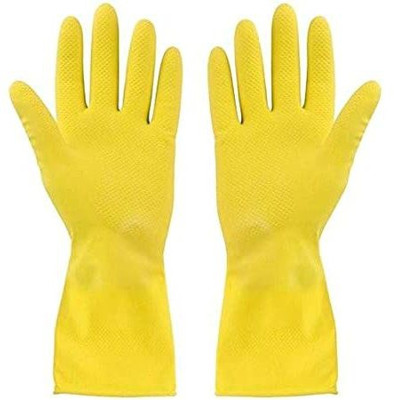 Conclood India Yellow Rubber Hand gloves set of 3 Wet and Dry Glove Set(Free Size Pack of 3)