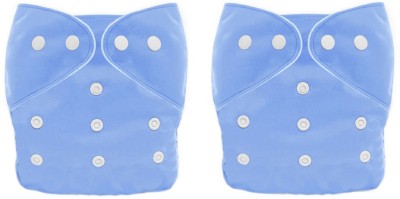 TINNY TOTS Premium Quality Pack of 2 Pocket Button Style Baby Reusable Cloth Diaper Nappies Washable Quick-Dry Adjustable All-In-One Diapers Wetfree Fashionable Trendy For New Borns/Toddlers/Infants/New Borns(BB;MULTI-COLORS) - New Born(2 Pieces)