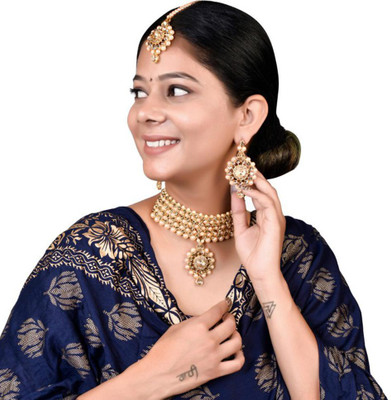 3SIX5 Brass Gold-plated Gold Jewellery Set(Pack of 1)