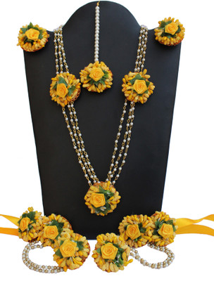 CRAFTCREATION Fabric Yellow Jewellery Set(Pack of 1)