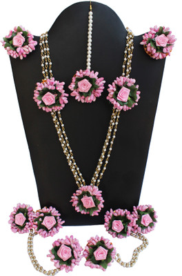 CRAFTCREATION Fabric Pink Jewellery Set(Pack of 1)