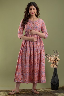 RS VALUE STORE Anarkali Gown(Pink)