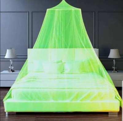 VD Enterprise Nylon Adults Washable Round Double Bed Mosquito net [Green] Nylon Net Mosquito Net(Green, Ceiling Hung)