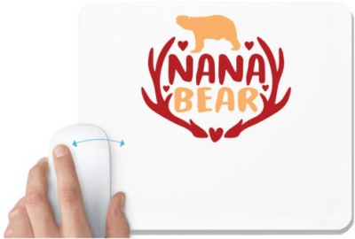 UDNAG White Mousepad 'Bear | Nana bear' for Computer / PC / Laptop [230 x 200 x 5mm] Mousepad(White)