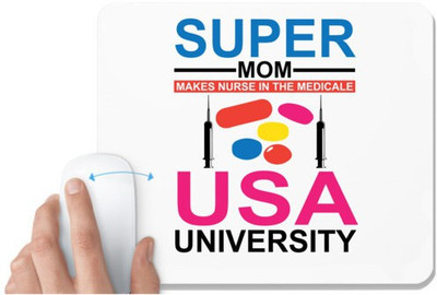 UDNAG White Mousepad 'Mother | Super Mom Makes Nurse in the' for Computer / PC / Laptop [230 x 200 x 5mm] Non Slip Base Mousepad(White)