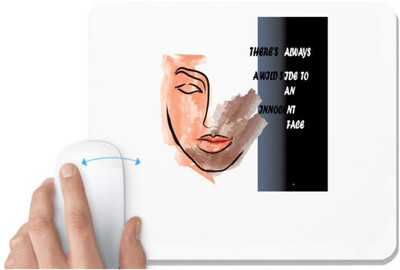 UDNAG White Mousepad 'Innocent | There always a wide side to an innocent face' for Computer / PC / Laptop [230 x 200 x 5mm] Non Slip Base Mousepad(White)