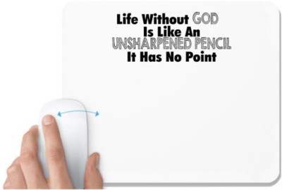 UDNAG White Mousepad '| life without is like an unsharped Pencil' for Computer / PC / Laptop [230 x 200 x 5mm] Mousepad(White)