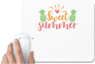 UDNAG White Mousepad 'Summer | sweet summer' for Computer / PC / Laptop [230 x 200 x 5mm] Non Slip Base Mousepad(White)