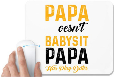 UDNAG White Mousepad 'Father | Papa' for Computer / PC / Laptop [230 x 200 x 5mm] Mousepad(White)