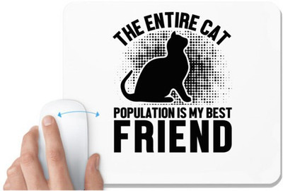 UDNAG White Mousepad 'Cat friend | The entire cat' for Computer / PC / Laptop [230 x 200 x 5mm] Mousepad(White)