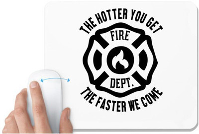 UDNAG White Mousepad 'Fire fighter | The hotter' for Computer / PC / Laptop [230 x 200 x 5mm] Non Slip Base Mousepad(White)