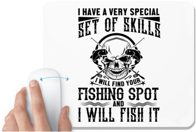 UDNAG White Mousepad 'Death Fishing | I have a very' for Computer / PC / Laptop [230 x 200 x 5mm] Non Slip Base Mousepad(White)