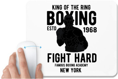 UDNAG White Mousepad 'Boxing | King of The Ring' for Computer / PC / Laptop [230 x 200 x 5mm] Mousepad(White)