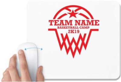 UDNAG White Mousepad 'Basketball | TEAM NAME BASKETBALL' for Computer / PC / Laptop [230 x 200 x 5mm] Mousepad(White)
