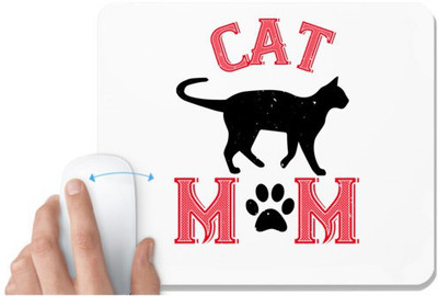 UDNAG White Mousepad 'mother | cat mom,' for Computer / PC / Laptop [230 x 200 x 5mm] Non Slip Base Mousepad(White)