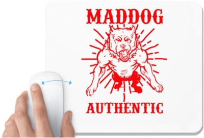 UDNAG White Mousepad 'Dog | MAD DOG STREETURBAN' for Computer / PC / Laptop [230 x 200 x 5mm] Mousepad(White)