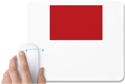 UDNAG White Mousepad '| Red Background' for Computer / PC / Laptop [230 x 200 x 5mm] Non Slip Base Mousepad(White)