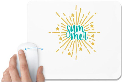 UDNAG White Mousepad 'Summer | Summer' for Computer / PC / Laptop [230 x 200 x 5mm] Non Slip Base Mousepad(White)
