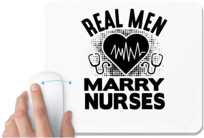 UDNAG White Mousepad 'Nurse | Real men 2' for Computer / PC / Laptop [230 x 200 x 5mm] Mousepad(White)