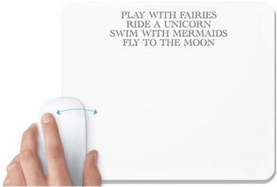UDNAG White Mousepad 'Rider | play with fairies ride a unicorn' for Computer / PC / Laptop [230 x 200 x 5mm] Non Slip Base Mousepad(White)