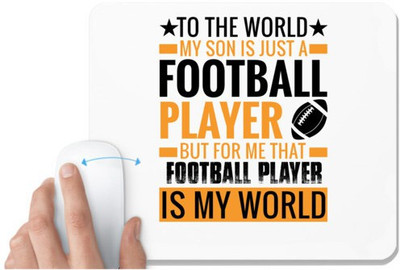 UDNAG White Mousepad 'Football | TO THE WORLD' for Computer / PC / Laptop [230 x 200 x 5mm] Non Slip Base Mousepad(White)