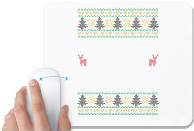 UDNAG White Mousepad 'Illustration | Template 27' for Computer / PC / Laptop [230 x 200 x 5mm] Non Slip Base Mousepad(White)