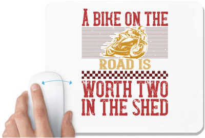 UDNAG White Mousepad 'Rider | A bike on the worth two in the shet' for Computer / PC / Laptop [230 x 200 x 5mm] Mousepad(White)
