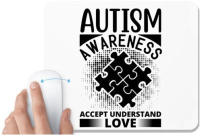 UDNAG White Mousepad 'Autism | Autism awareness' for Computer / PC / Laptop [230 x 200 x 5mm] Mousepad(White)