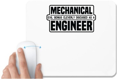 UDNAG White Mousepad 'Engineer | Mechanical evil' for Computer / PC / Laptop [230 x 200 x 5mm] Mousepad(White)