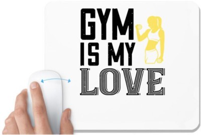 UDNAG White Mousepad 'Gym | gym is my love' for Computer / PC / Laptop [230 x 200 x 5mm] Mousepad(White)