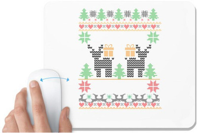UDNAG White Mousepad 'Illustration | Template 48' for Computer / PC / Laptop [230 x 200 x 5mm] Non Slip Base Mousepad(White)
