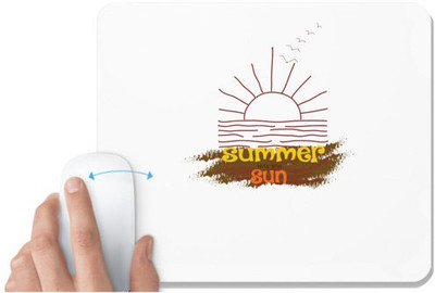 UDNAG White Mousepad 'Summer | Summer Sun' for Computer / PC / Laptop [230 x 200 x 5mm] Non Slip Base Mousepad(White)