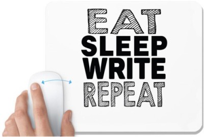 UDNAG White Mousepad 'Write | eat sleep write repeat 2' for Computer / PC / Laptop [230 x 200 x 5mm] Mousepad(White)