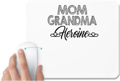 UDNAG White Mousepad 'Mother, Grand Mother | mom grandma heroine' for Computer / PC / Laptop [230 x 200 x 5mm] Non Slip Base Mousepad(White)