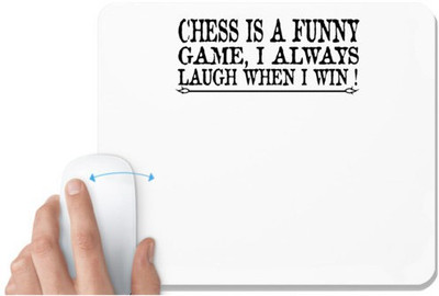 UDNAG White Mousepad 'Chess | chess a funny' for Computer / PC / Laptop [230 x 200 x 5mm] Non Slip Base Mousepad(White)