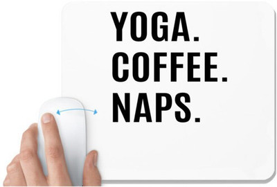 UDNAG White Mousepad 'Yoga | yoga coffee' for Computer / PC / Laptop [230 x 200 x 5mm] Non Slip Base Mousepad(White)