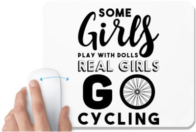 UDNAG White Mousepad 'Cycling | Some Girls Playing with Dolls' for Computer / PC / Laptop [230 x 200 x 5mm] Mousepad(White)