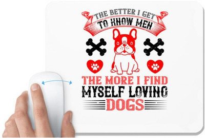 UDNAG White Mousepad 'Dog | loving dogs' for Computer / PC / Laptop [230 x 200 x 5mm] Non Slip Base Mousepad(White)
