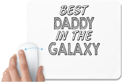 UDNAG White Mousepad 'Father | best daddy in the galaxy' for Computer / PC / Laptop [230 x 200 x 5mm] Mousepad(White)