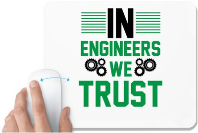 UDNAG White Mousepad 'Engineer | In Engineers we Trust Design' for Computer / PC / Laptop [230 x 200 x 5mm] Mousepad(White)